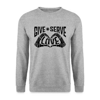 Chiropraktiker Chiropraktik Liebe Geschenkidee - Unisex Pullover - Weißgrau meliert - Vorne - Alina (178cm) & Michal (187cm)
