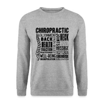 Chiropraktiker Chiropraktik Physio Geschenkidee - Unisex Pullover - Weißgrau meliert - Vorne - Alina (178cm) & Michal (187cm)