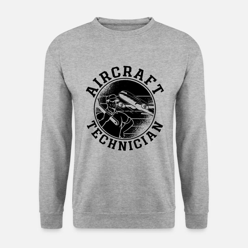 Fluggerättechniker Fluggerätmechaniker Luftfahrt - Unisex Pullover - Weißgrau meliert