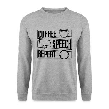Mental Psychische Kaffee Kaffetrinker Geschenkidee - Unisex Pullover - Weißgrau meliert - Vorne - Alina (178cm) & Michal (187cm)