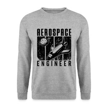Aerospace Engineer Rocket Space Engineering Ship - Unisex Pullover - Weißgrau meliert - Vorne - Alina (178cm) & Michal (187cm)