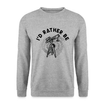 I'd Rather Be Astronomy Lover Space Stars Universe - Unisex Pullover - Weißgrau meliert - Vorne - Alina (178cm) & Michal (187cm)