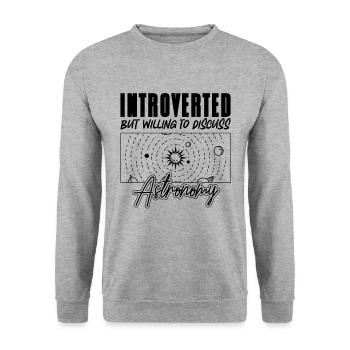 Astronomie introvertie mais volontaire Space Moon Stars - Sweat-shirt Unisexe - gris chiné - Devant - Alina (178cm) & Michal (187cm)