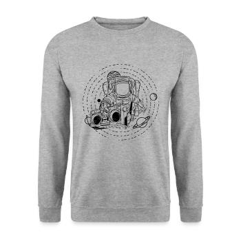 Astronomie Radio Space Stars Music Lover Universe - Sweat-shirt Unisexe - gris chiné - Devant - Alina (178cm) & Michal (187cm)