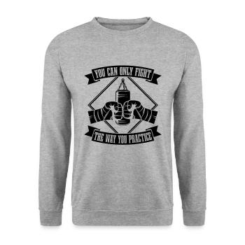 Muay Thai You Can Only Fight Thai Boxing Fighter - Unisex Pullover - Weißgrau meliert - Vorne - Alina (178cm) & Michal (187cm)