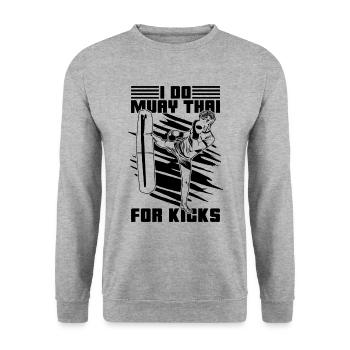 Muay Thai Fighter I Do Muay Thai For Kicks Fight - Unisex Sweatshirt - salt & pepper - Front - Alina (178cm) & Michal (187cm)