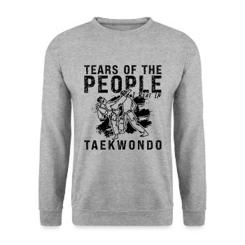 Taekwondo Larmes Du Peuple Combat Sport Fighter - Sweat-shirt Unisexe - gris chiné - Devant - Alina (178cm) & Michal (187cm)