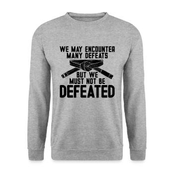We May Encounter Fighter Taekwondo Fight Karate - Unisex Pullover - Weißgrau meliert - Vorne - Alina (178cm) & Michal (187cm)