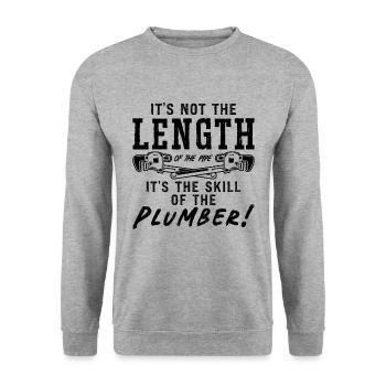 Plumbing Plumber It's Not The Lenght Of The Pipe - Unisex Sweatshirt - salt & pepper - Front - Alina (178cm) & Michal (187cm)