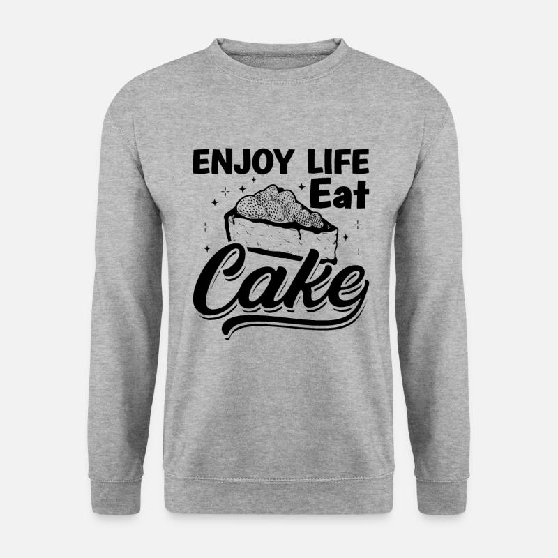 Enjoy Life Eat Cake Baker Baking Bakery Chef Cake - Unisex Pullover - Weißgrau meliert