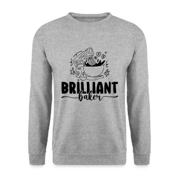 Baker Brilliant Bakery Cupcake Baking Chef Cake - Unisex Sweatshirt - salt & pepper - Front - Alina (178cm) & Michal (187cm)