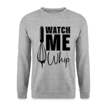Regardez-moi Whip Baker Baking Bakery Chef Cake Bake - Sweat-shirt Unisexe - gris chiné - Devant - Alina (178cm) & Michal (187cm)