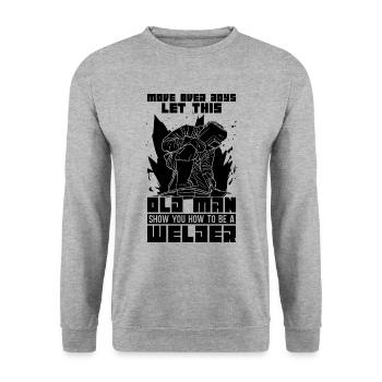 Welder Move Over Boys Weld Metal Welding Career - Unisex Sweatshirt - salt & pepper - Front - Alina (178cm) & Michal (187cm)