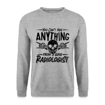Vous ne pouvez pas cacher Radiologue Radiologie Radiologie Rad - Sweat-shirt Unisexe - gris chiné - Devant - Alina (178cm) & Michal (187cm)