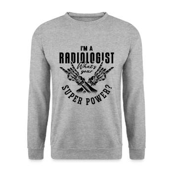 Je suis un radiologue Super Power Radiology Rad Tech - Sweat-shirt Unisexe - gris chiné - Devant - Alina (178cm) & Michal (187cm)