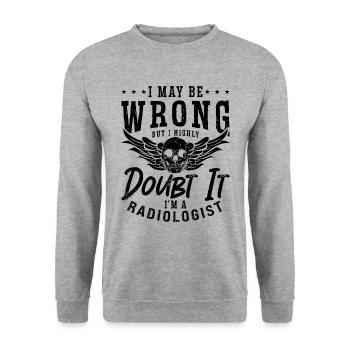 Je me trompe peut-être radiologue Radiologie X-Ray Tech - Sweat-shirt Unisexe - gris chiné - Devant - Alina (178cm) & Michal (187cm)