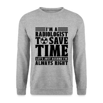 Radiology X-Ray Rad Tech I'm A Radiologist Xray - Unisex Sweatshirt - salt & pepper - Front - Alina (178cm) & Michal (187cm)