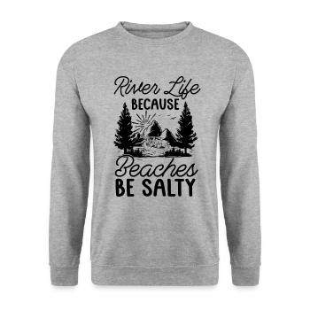 Rafting River Life Because Beaches Paddling Kayak - Unisex Sweatshirt - salt & pepper - Front - Alina (178cm) & Michal (187cm)
