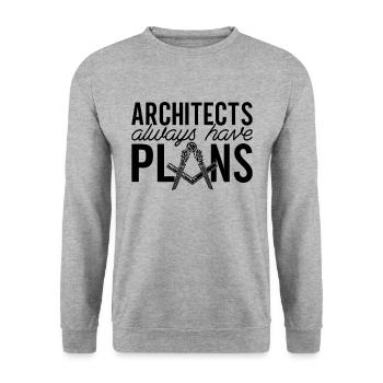 Les architectes ont toujours un travail d’architecte Architecture - Sweat-shirt Unisexe - gris chiné - Devant - Alina (178cm) & Michal (187cm)