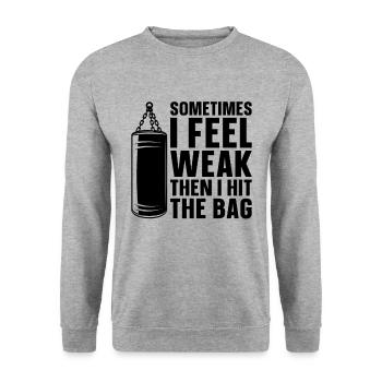 Sometimes I Feel Kickboxing Kickboxer Boxing Fight - Unisex Sweatshirt - salt & pepper - Front - Alina (178cm) & Michal (187cm)