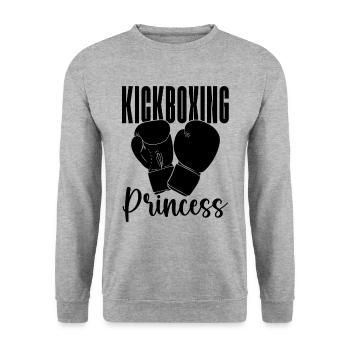 Kickboxing Princess Kickboxer Boxing Fight Fighter - Unisex Pullover - Weißgrau meliert - Vorne - Alina (178cm) & Michal (187cm)