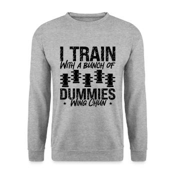 I Train With A Bunch Wing Chun Fighter Kung Fu - Unisex Sweatshirt - salt & pepper - Front - Alina (178cm) & Michal (187cm)