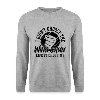 Je n’ai pas choisi Wing Chun Fighter Kung Fu Fight - Sweat-shirt Unisexe - gris chiné - Devant - Alina (178cm) & Michal (187cm)