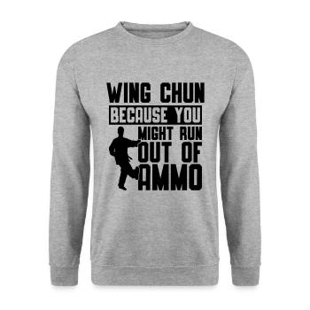 Wing Chun parce que vous pourriez exécuter un combat de combattant - Sweat-shirt Unisexe - gris chiné - Devant - Alina (178cm) & Michal (187cm)