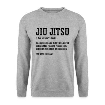 Jiu Jitsu Combat Sports Fight Fighting Fighter - Unisex Sweatshirt - salt & pepper - Front - Alina (178cm) & Michal (187cm)