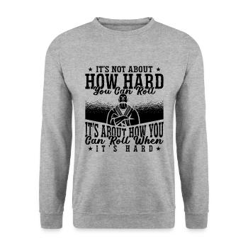 Jiu Jitsu It's Not About How Fighter Combat Fight - Unisex Pullover - Weißgrau meliert - Vorne - Alina (178cm) & Michal (187cm)