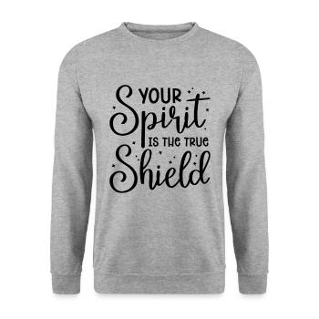 Your Spirit Is Aikido Fighter Martial Arts Samurai - Unisex Pullover - Weißgrau meliert - Vorne - Alina (178cm) & Michal (187cm)