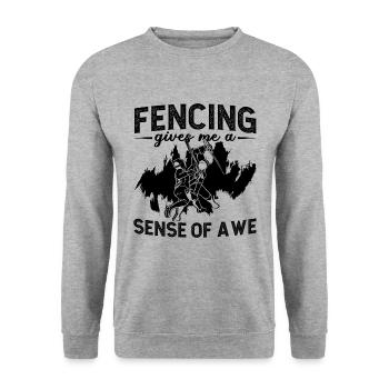 Fencing Gives Me A Sense Of Swordsman Duel Fencer - Unisex Pullover - Weißgrau meliert - Vorne - Alina (178cm) & Michal (187cm)