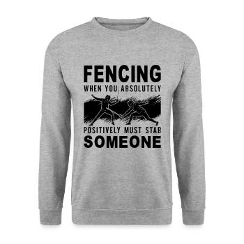 Fencing When You Absolutely Must Longswords Fencer - Unisex Pullover - Weißgrau meliert - Vorne - Alina (178cm) & Michal (187cm)