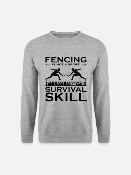 Fencing Is Not A Sport It's Sword Epee Duel Fencer - Unisex Pullover - Weißgrau meliert