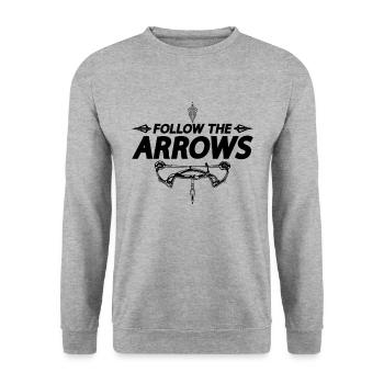 Suivez The Archery Arrow Shooting Bowhunter Archer - Sweat-shirt Unisexe - gris chiné - Devant - Alina (178cm) & Michal (187cm)