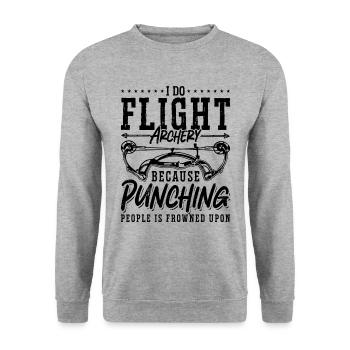 Je fais Vol Arbalète Arbalète Chasse à la cible Archer - Sweat-shirt Unisexe - gris chiné - Devant - Alina (178cm) & Michal (187cm)