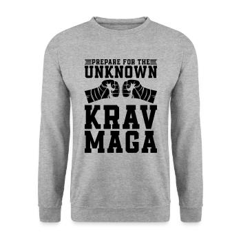 Prepare For The Krav Maga Close Combat MMA Fighter - Unisex Sweatshirt - salt & pepper - Front - Alina (178cm) & Michal (187cm)