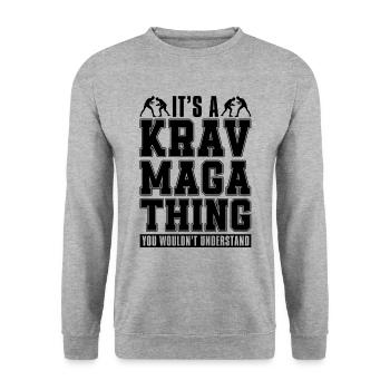 It's A Krav Maga Thing Krav Maga Military Fighter - Unisex Sweatshirt - salt & pepper - Front - Alina (178cm) & Michal (187cm)