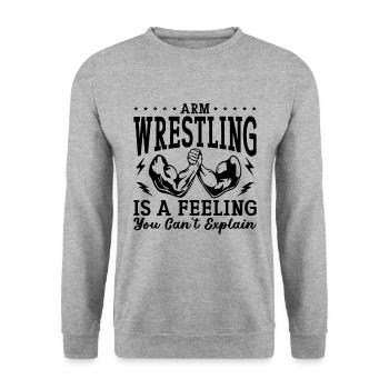 Arm Wrestling Is A Feeling You Arm Sports Wrestler - Unisex Sweatshirt - salt & pepper - Front - Alina (178cm) & Michal (187cm)