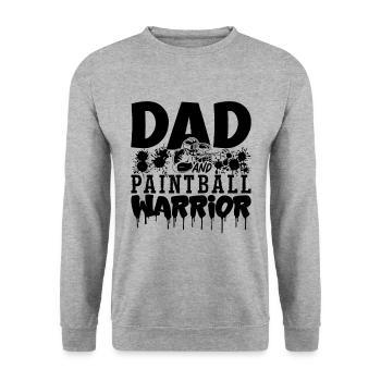 Dad And Paintball Warrior Air Gun Paintball Player - Unisex Sweatshirt - salt & pepper - Front - Alina (178cm) & Michal (187cm)