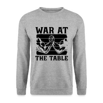 War At The Arm Wrestling Retro Arm Muscle Wrestler - Unisex Sweatshirt - salt & pepper - Front - Alina (178cm) & Michal (187cm)