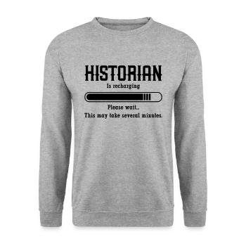 L’historien change s’il vous plaît rechercher des historiens - Sweat-shirt Unisexe - gris chiné - Devant - Alina (178cm) & Michal (187cm)