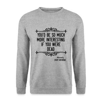 Vous seriez tellement historien histoire équipe historiens - Sweat-shirt Unisexe - gris chiné - Devant - Alina (178cm) & Michal (187cm)