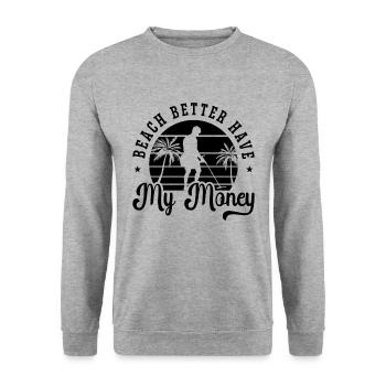 Beach Better Metal Detecting Retro Dig Detectorist - Unisex Pullover - Weißgrau meliert - Vorne - Alina (178cm) & Michal (187cm)