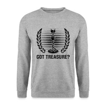 Got Treasure Metal Detecting Detectors Detectorist - Unisex Pullover - Weißgrau meliert - Vorne - Alina (178cm) & Michal (187cm)