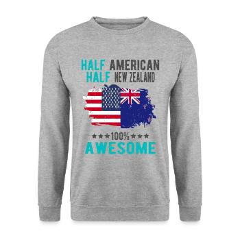 Moitié américain moitié néo-zélandais - Sweat-shirt Unisexe - gris chiné - Devant - Alina (178cm) & Michal (187cm)