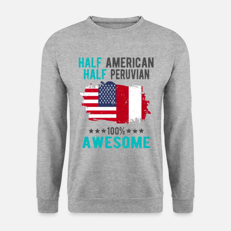 Half American Half Peruvian - Unisex Sweatshirt - salt & pepper