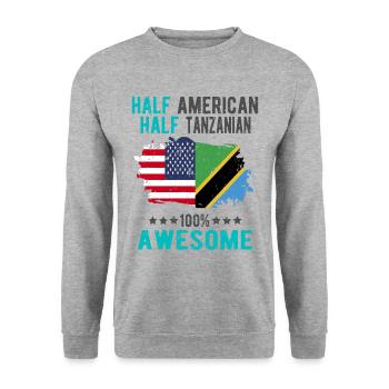 Moitié américain moitié tanzanien - Sweat-shirt Unisexe - gris chiné - Devant - Alina (178cm) & Michal (187cm)