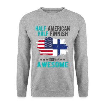 Half American Half Finnish - Unisex Sweatshirt - salt & pepper - Front - Alina (178cm) & Michal (187cm)