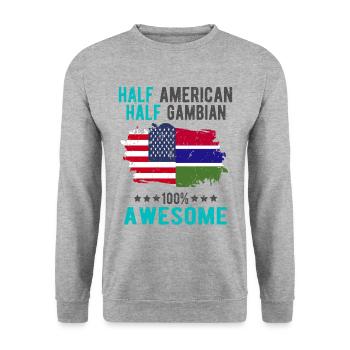Half American Half Gambian - Unisex Sweatshirt - salt & pepper - Front - Alina (178cm) & Michal (187cm)